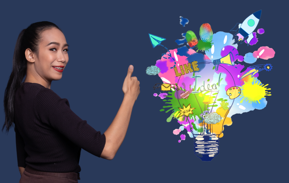 Young Asian woman generating ideas for how to improve learning