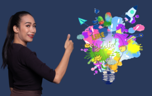 Young Asian woman generating ideas for how to improve learning