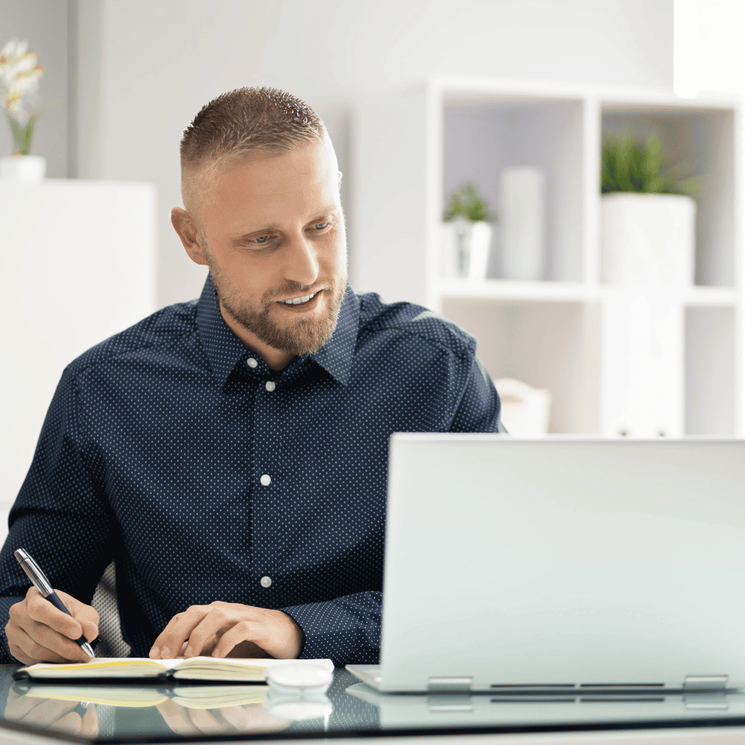 A people leader on a video call during a virtual one-to-one coaching session