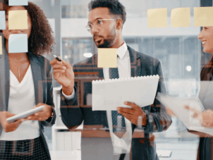 Leaders working through people-centric problem-solving