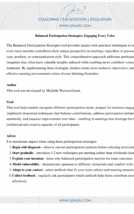 Balanced Participation Strategies
