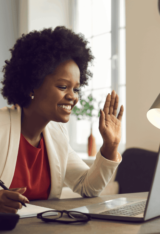 Leader engaged in a virtual coaching session